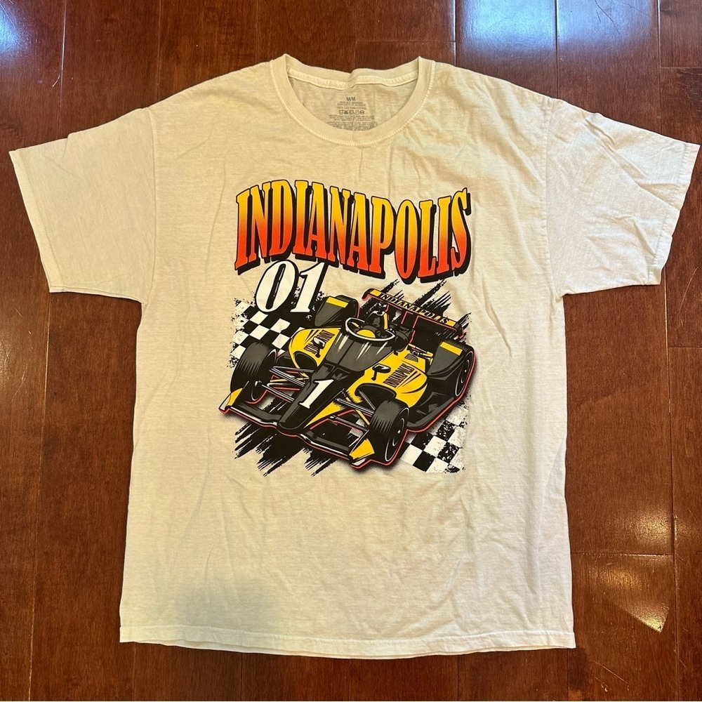 Vintage Formula Racing Shirt Mens M White Indianapolis 500 F1 Cars 2001 USA